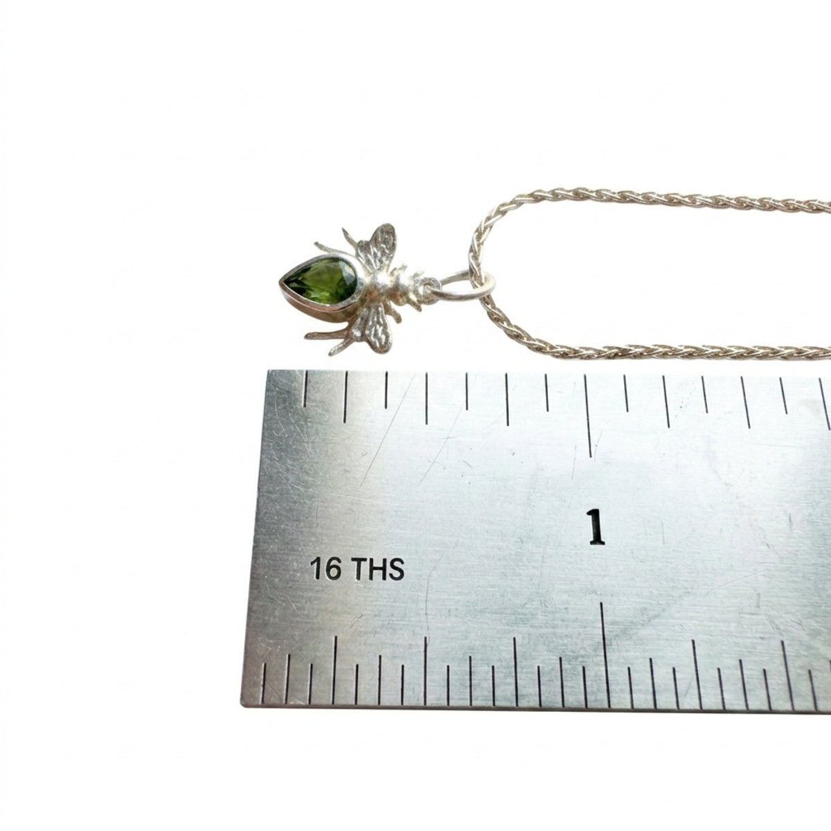 Sterling Bee Charm Pendant (Green)