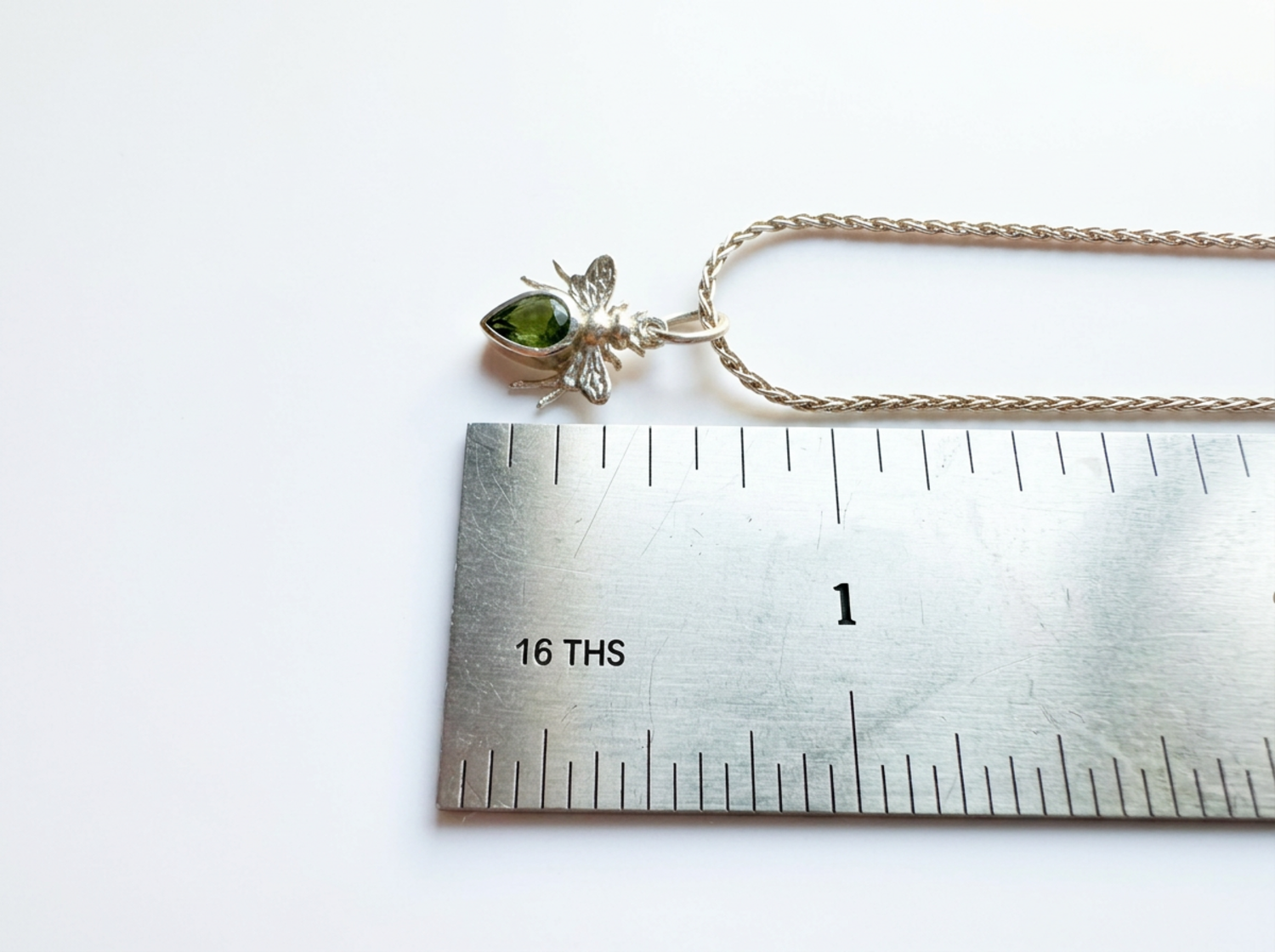 Sterling Bee Charm Pendant (Green)