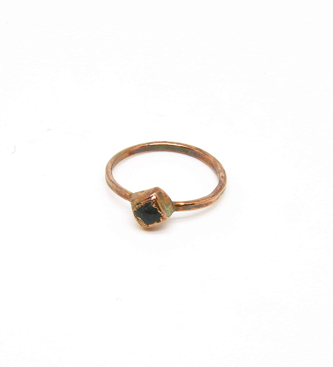 Dark Aquamarine Electroformed Copper Ring