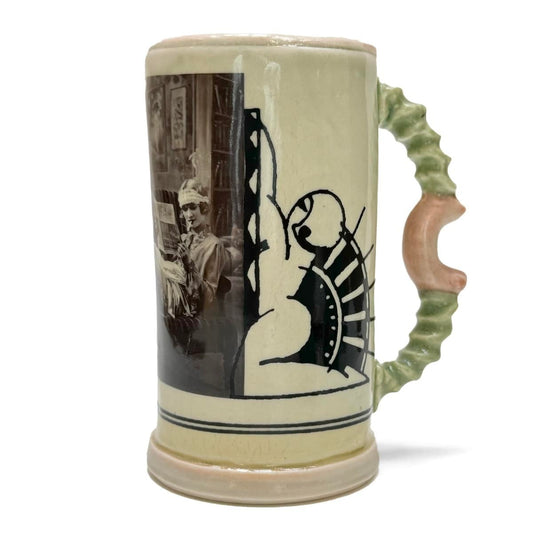 Girl with Newspaper Cup with Handle