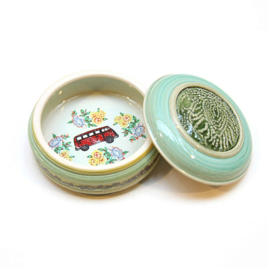 Red Volkswagen Lidded Container 4 flowers