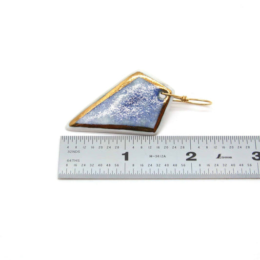 Porcelain Dangle Earring with Gold Luster (blue)