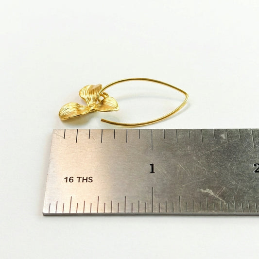 Gold Marquis Orchid Earrings