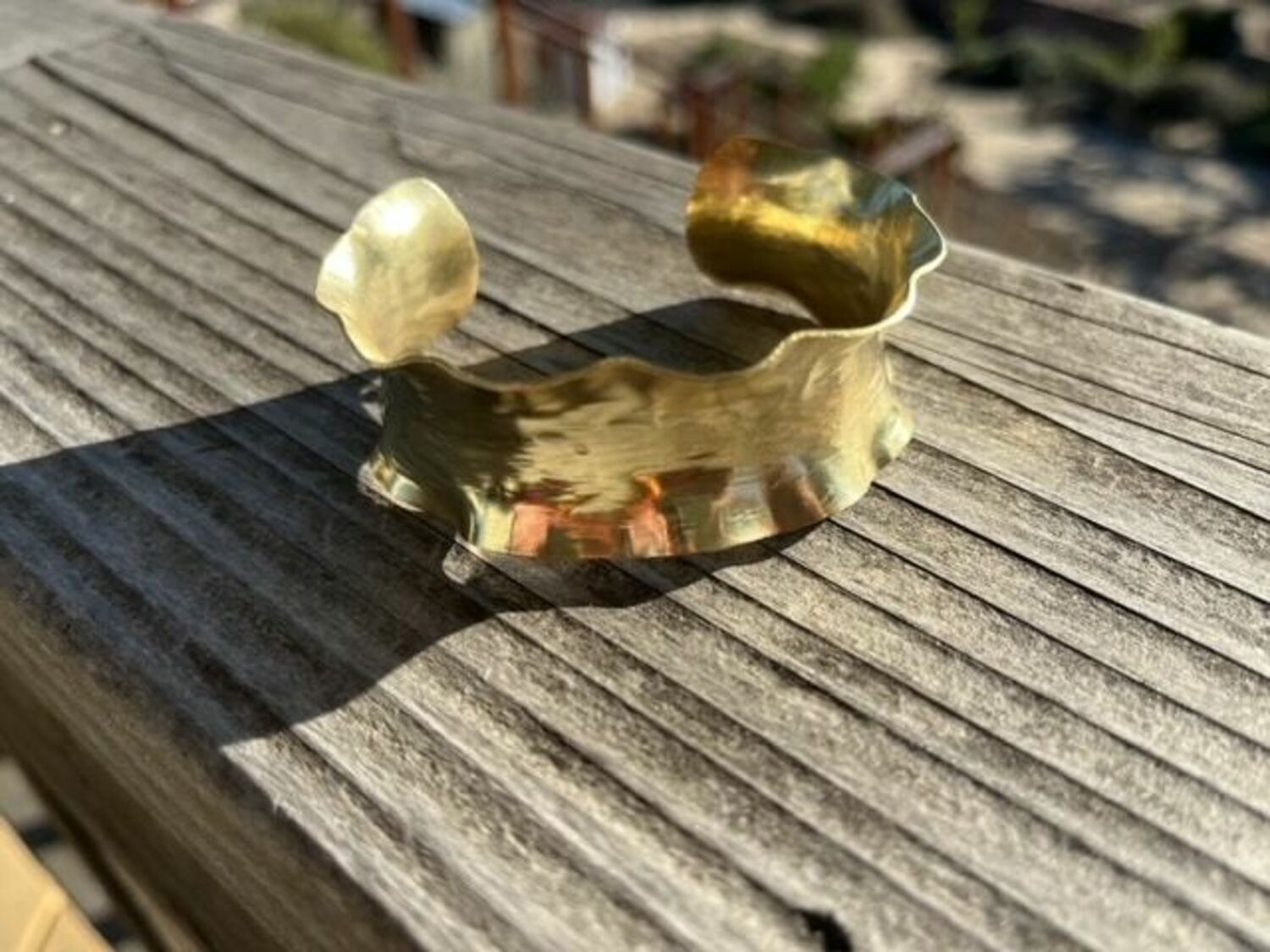 Ruffled Brass Cuff