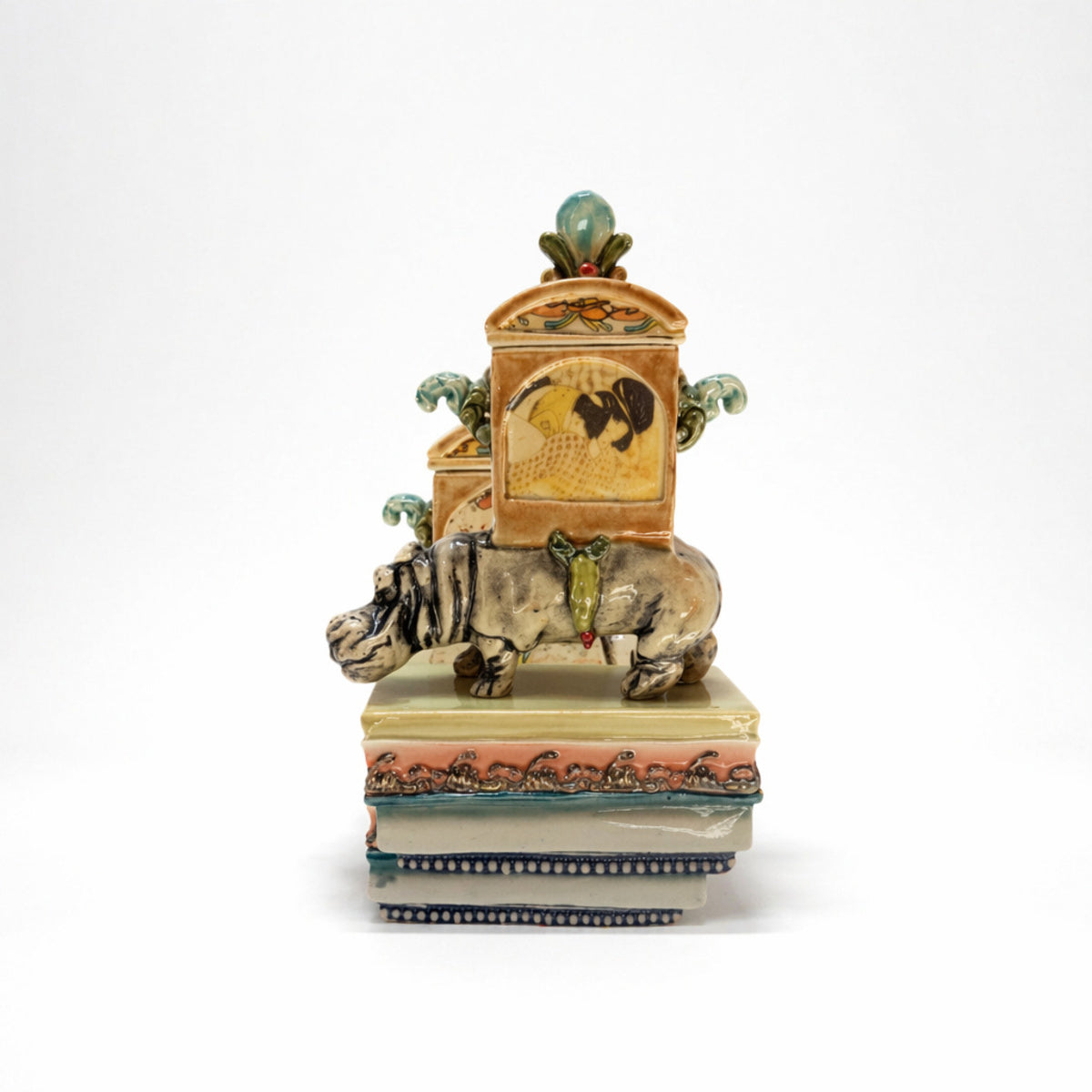 Hippo with Lidded Box & Plinth