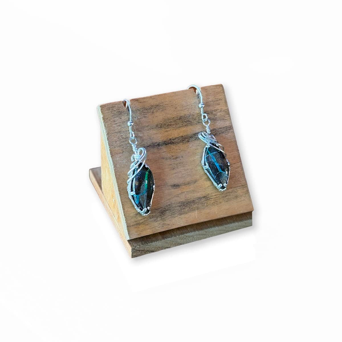 Silver Boulder Opal Earrings
