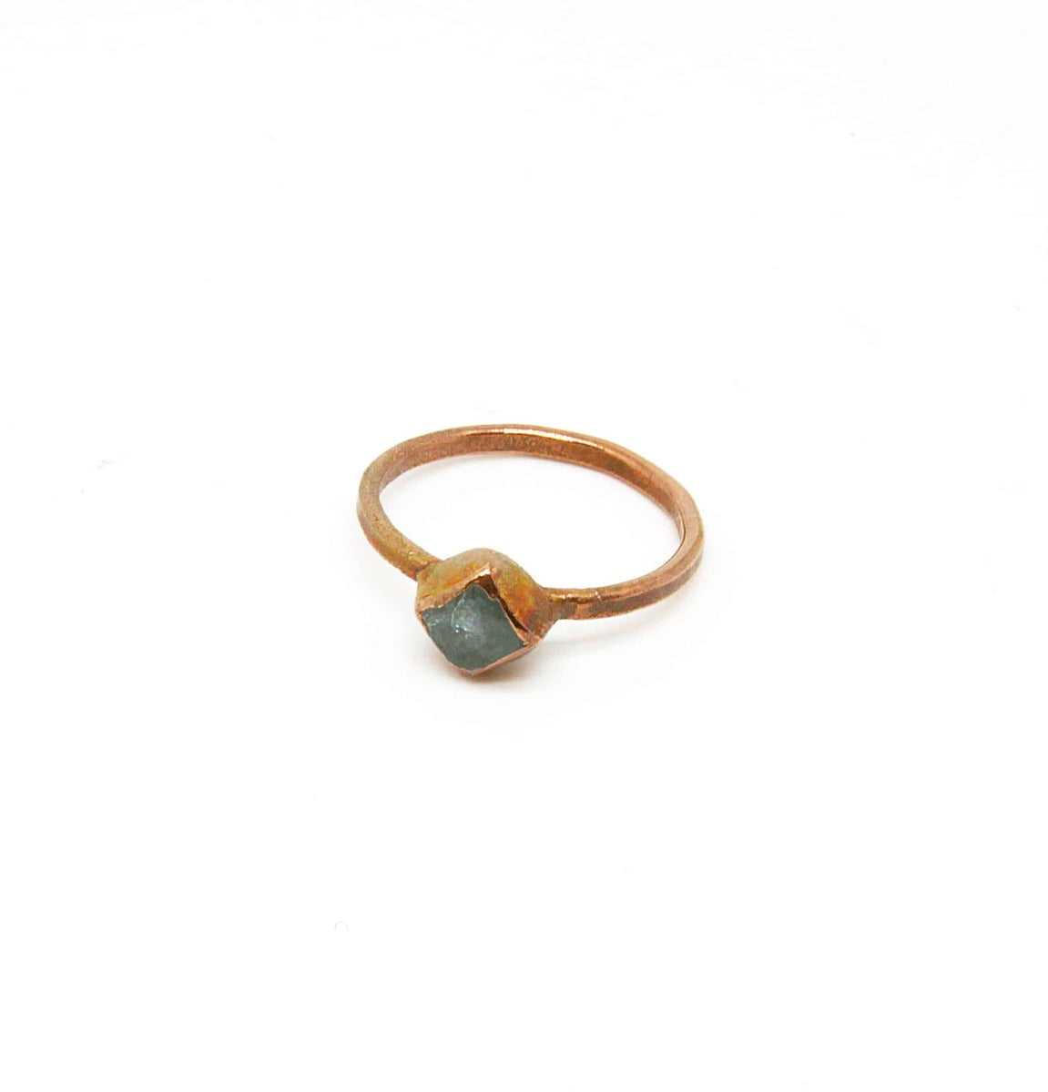 Light Aquamarine Electroformed Copper Ring