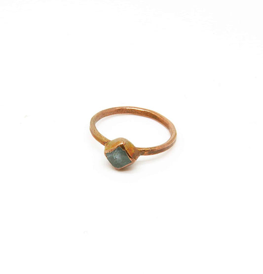 Light Aquamarine Electroformed Copper Ring