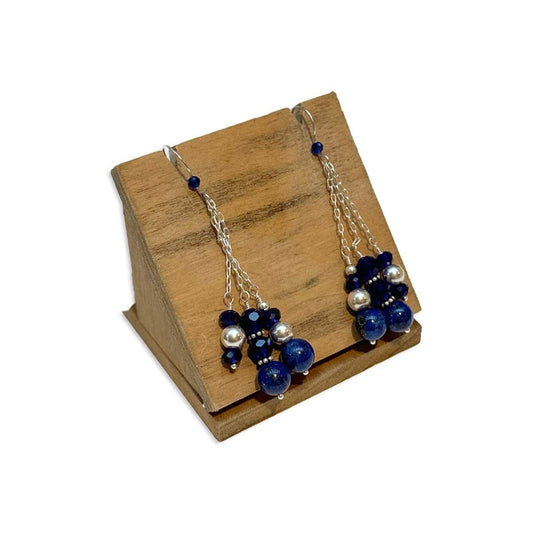 Lapis Lazuli and Swarovsky Earrings