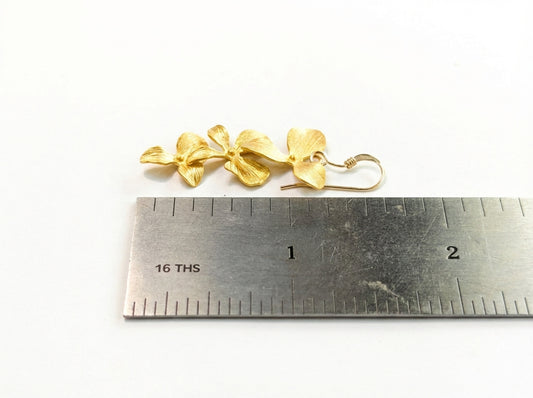 Gold Orchid Cascade Earrings