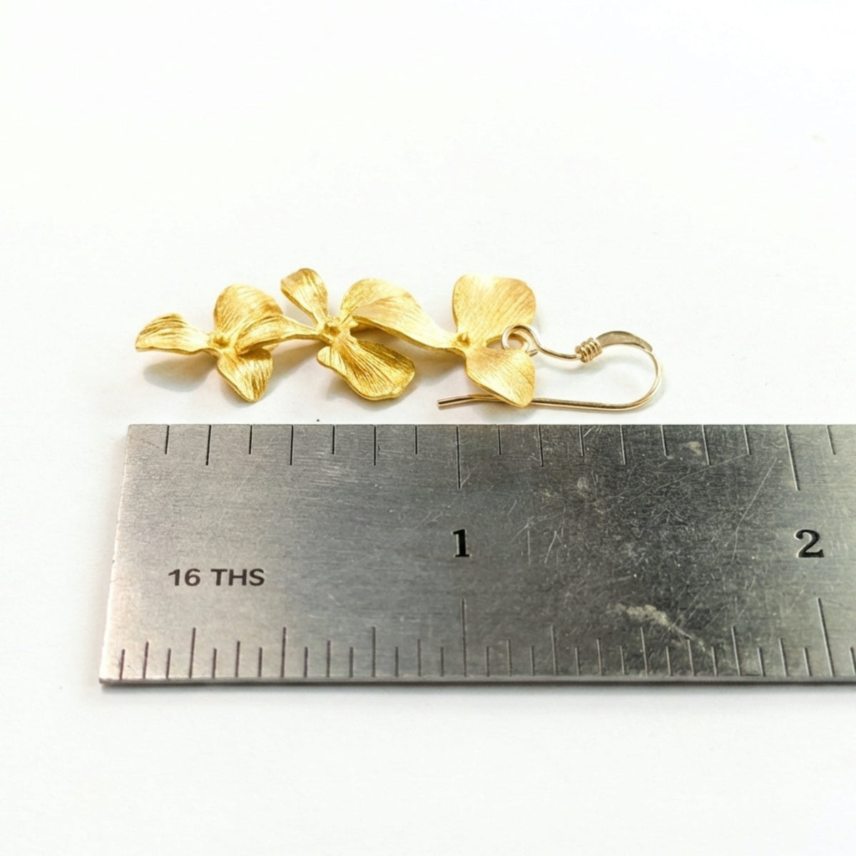 Gold Orchid Cascade Earrings