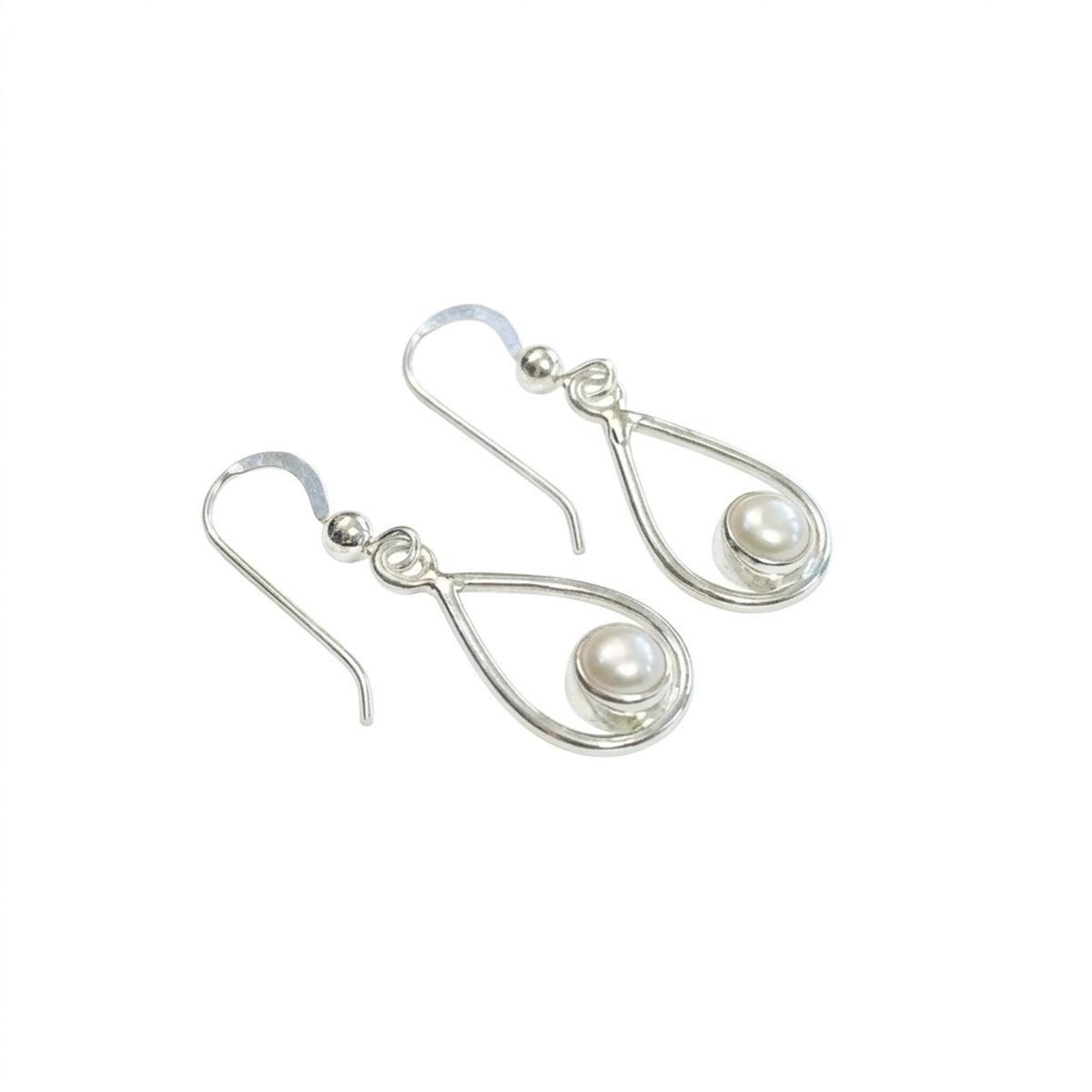 Sterling Silver Teardrop Earrings - Freshwater Pearl