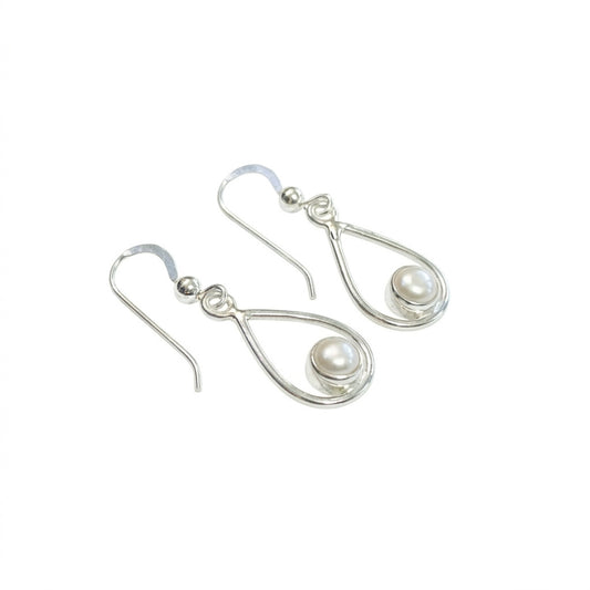 Sterling Silver Teardrop Earrings - Freshwater Pearl