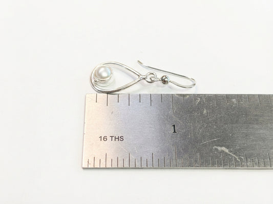 Sterling Silver Teardrop Earrings - Freshwater Pearl
