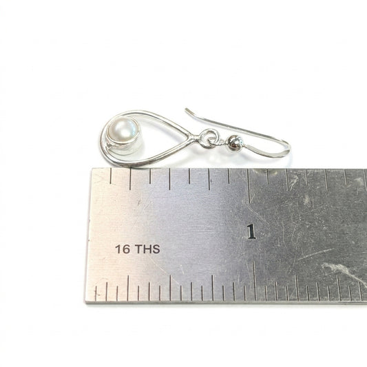 Sterling Silver Teardrop Earrings - Freshwater Pearl