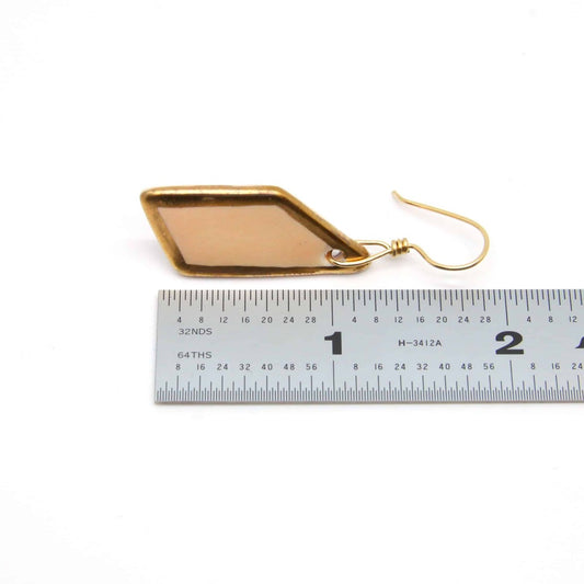 Porcelain Dangle Earring with Gold Luster (pink)