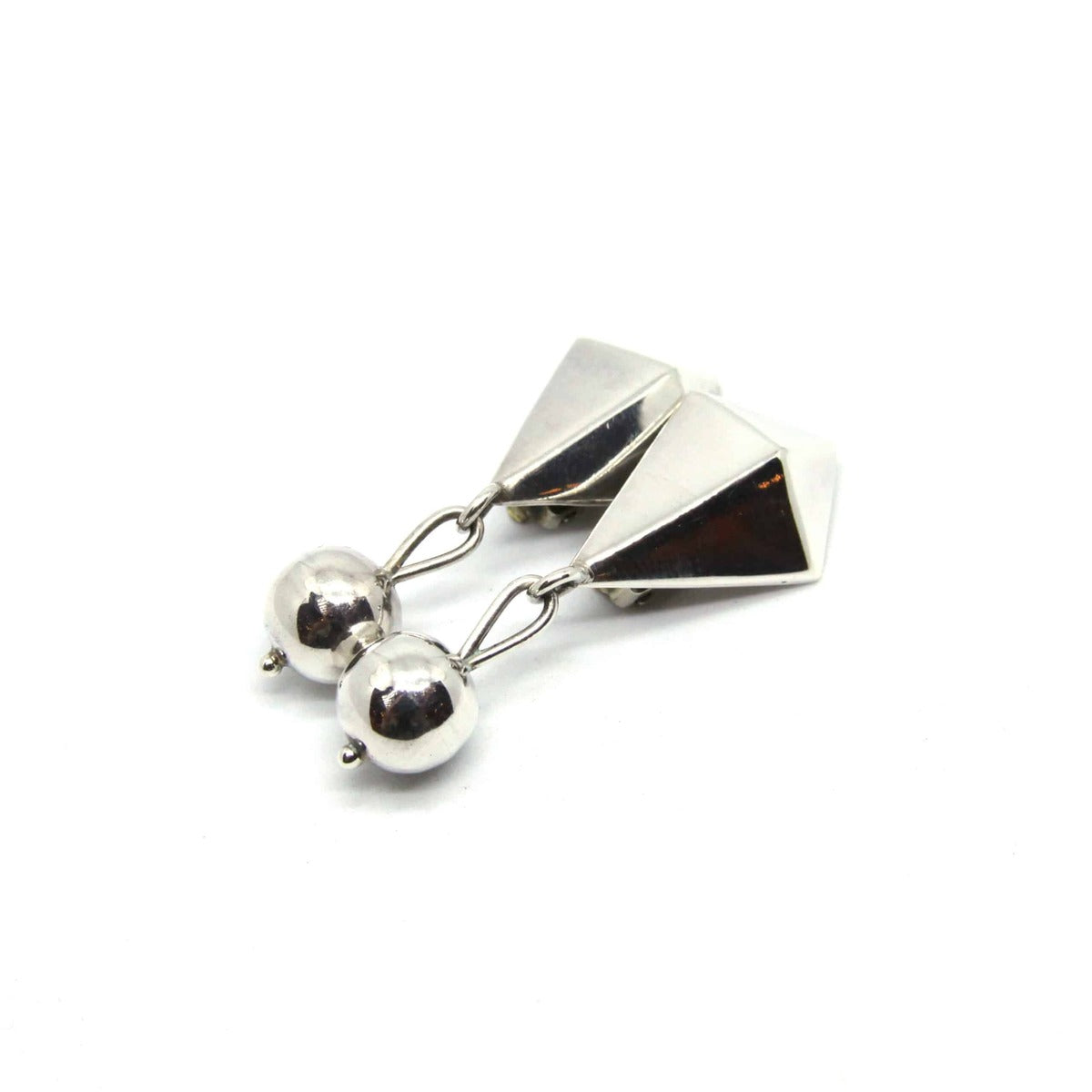 William Spratling 925 Sterling Dangle Clip 'Silver Kite' Earrings