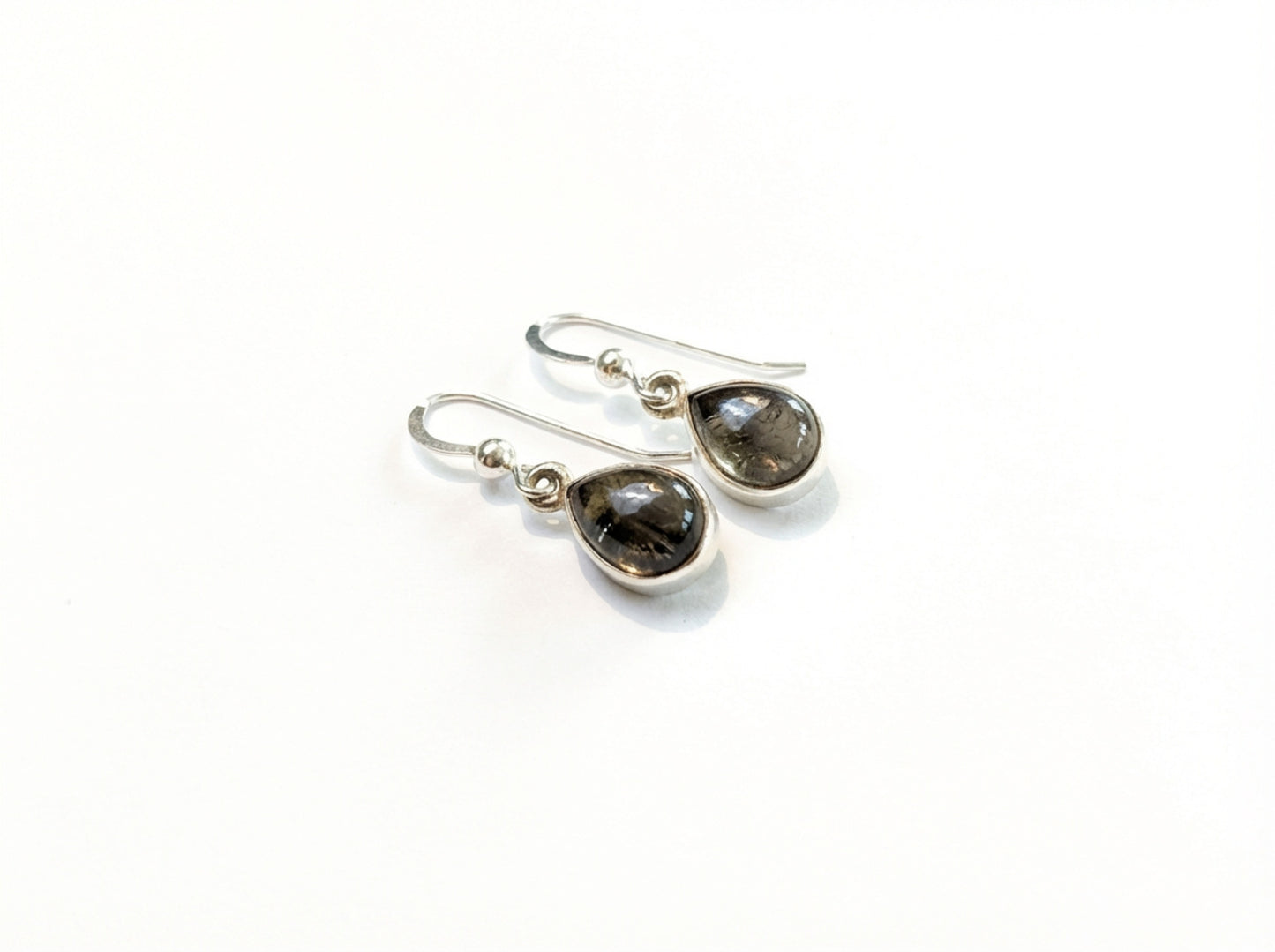 Sterling Silver Bezeled Teardrop Earring - Labradorite