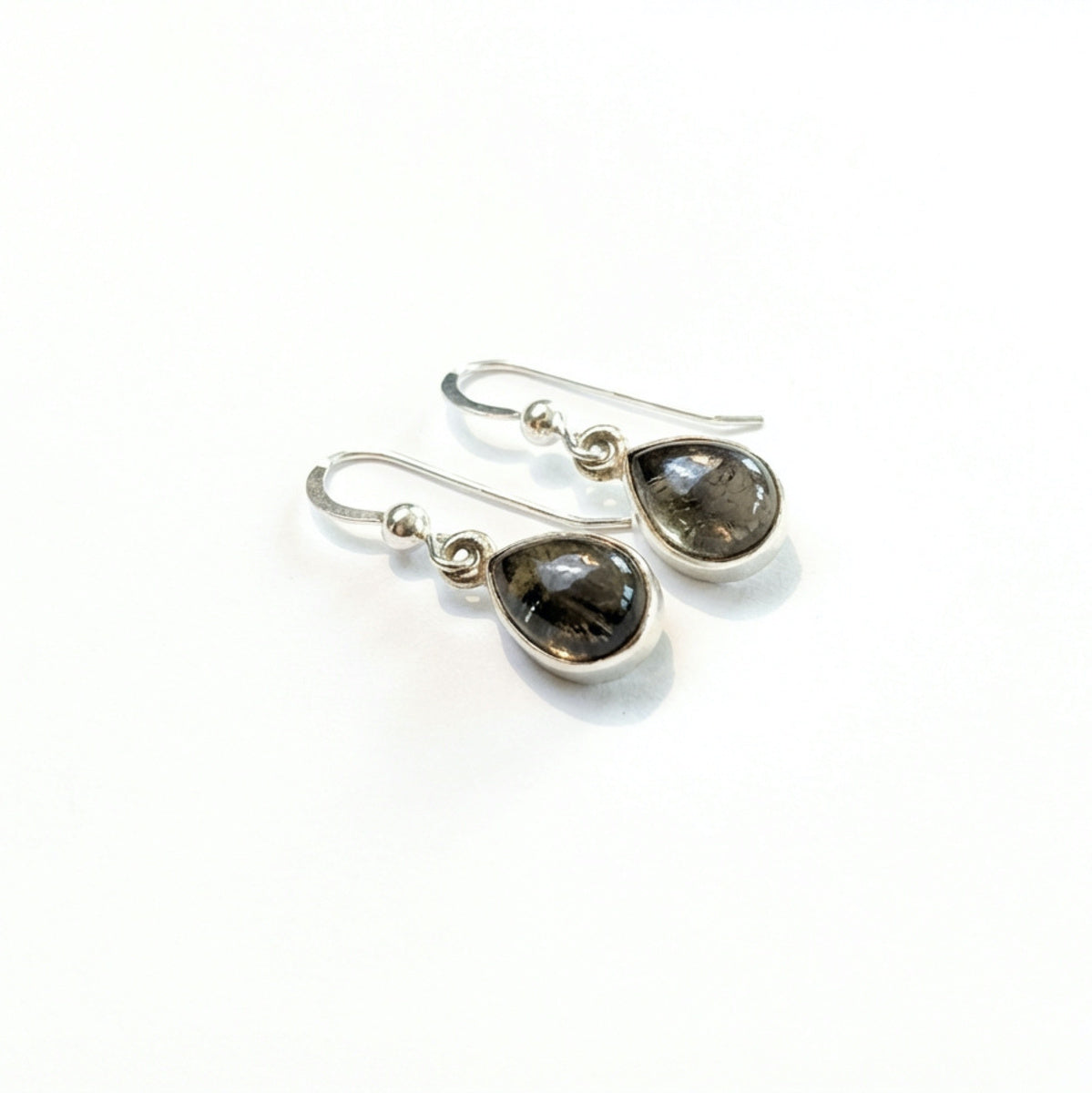 Sterling Silver Bezeled Teardrop Earring - Labradorite