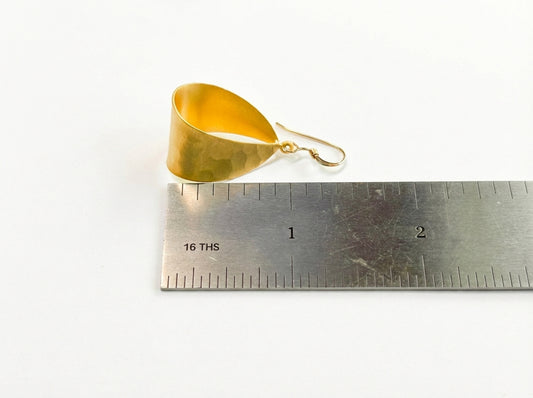 Gold Ribbon Drop Earrings