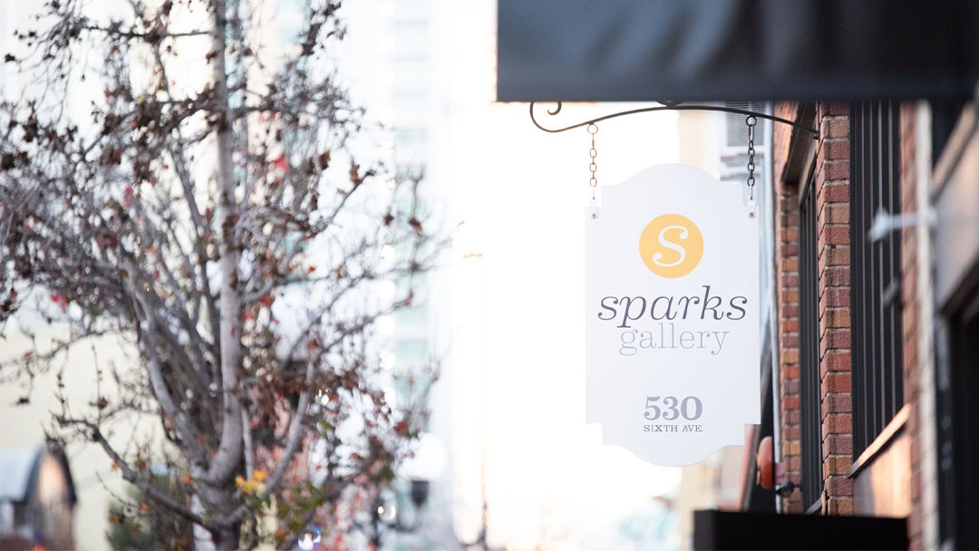 Sparks Gallery Sign in Fall