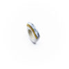 Porcelain Ring with Light Blue and Gold Line Trim