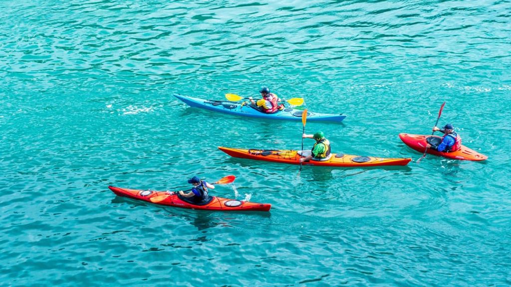 Group of people kayaking San Diego