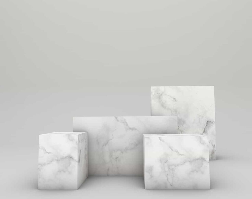 Marble Pedestals for sculpture with grey background